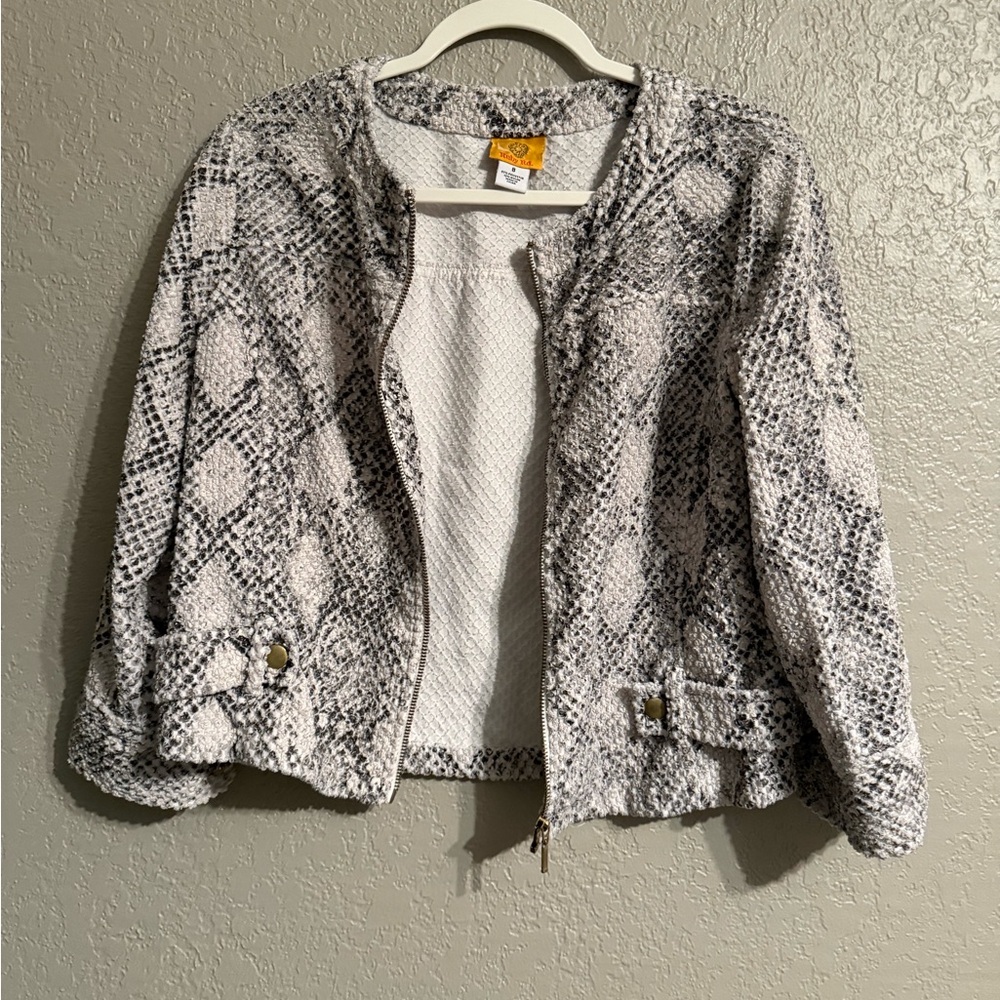 Ruby Rd. Women's Black and White Textured Blazer